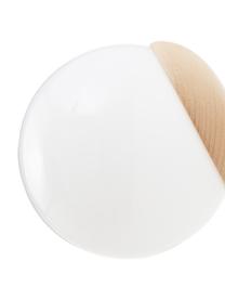 Wand- und Deckenleuchte Sfera mit Holz-Dekor, Lampenschirm: Opalglas, Dekor: Holz, Opalweiß, Helles Holz, B 15 x T 20 cm