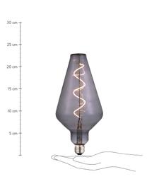 Lampadina E27 XL, 140lm, dimmerabile, bianco caldo, 1 pz, Paralume: vetro, Base lampadina: metallo rivestito, Grigio trasparente, Ø 13 x Alt. 23 cm