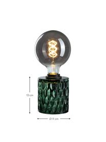 Kleine tafellamp Crystal Magic van groen glas, Lampvoet: glas, Groen, Ø 11 x H 13 cm