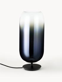 Lampe à poser soufflée bouche Gople, tailles variées, Bleu foncé, noir, Ø 21 x haut. 49 cm