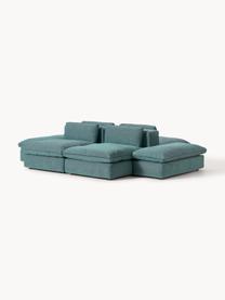 Sofa modułowa Felix, Tapicerka: 100% poliester Dzięki tka, Nogi: tworzywo sztuczne Ten pro, Turkusowo-zielona tkanina, B 320 x T 250 cm