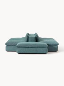 Sofa modułowa Felix, Tapicerka: 100% poliester Dzięki tka, Nogi: tworzywo sztuczne Ten pro, Turkusowo-zielona tkanina, B 320 x T 250 cm