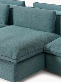 Sofa modułowa Felix, Tapicerka: 100% poliester Dzięki tka, Nogi: tworzywo sztuczne Ten pro, Turkusowo-zielona tkanina, B 320 x T 250 cm