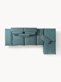 Salon lounge modulable Felix, Tissu vert turquoise, larg. 320 x prof. 250 cm