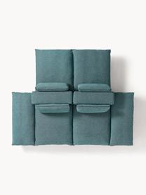 Sofa modułowa Felix, Tapicerka: 100% poliester Dzięki tka, Nogi: tworzywo sztuczne Ten pro, Turkusowo-zielona tkanina, B 320 x T 250 cm