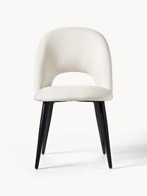 Gestoffeerde stoel Rachel uit geweven stof, Bekleding: 100% polyester Met 40.000, Poten: gepoedercoat metaal, Geweven stof crèmewit, B 53  x D 57 cm