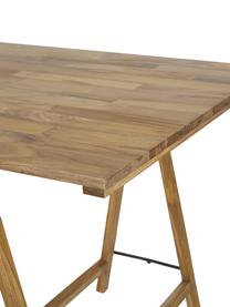 Massief houten tafel Trestle in scandi design, Natuurlijk teakhout, Teakhoutkleurig, B 180 x D 80 cm