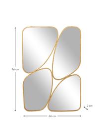 Wandspiegel Parts mit goldfarbenem Metallrahmen, Rahmen: Metall, beschichtet, Rückseite: Mitteldichte Holzfaserpla, Spiegelfläche: Spiegelglas, Goldfarben, B 66 x H 96 cm