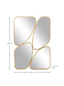 Espejo de pared de metal Parts, Parte trasera: tablero de fibras de dens, Espejo: cristal, Dorado, An 66 x Al 96 cm