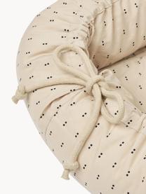 Babynast portatile in cotone Gro, 100% cotone, Beige chiaro, pois neri, Larg. 32 x Lung. 76 cm