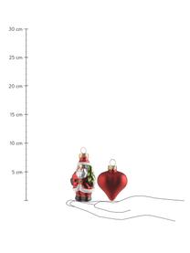 Baumanhänger-Set Santa aus Glas, 16 Stück, Bunt, Set mit verschiedenen Grössen