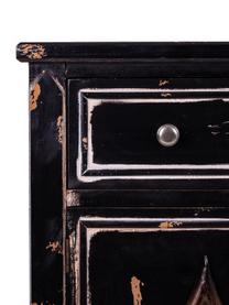 Consola de recibidor con cajones de madera de abeto Rene, estilo vintage, Tablero: fibras de densidad media , Negro, plateado, tonos marrones, An 80 x Al 88 cm
