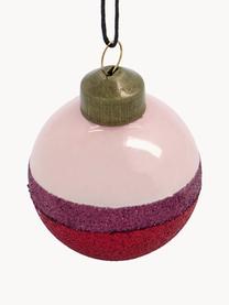 Palline di Natale Stripe 4 pz, Vetro, Rosa chiaro, rosso vino, viola, Ø 8 cm