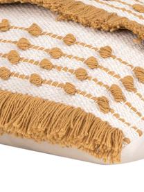 Federa arredo boho in cotone Tulika, 100% cotone, Giallo, ecru, Larg. 45 x Lung. 45 cm