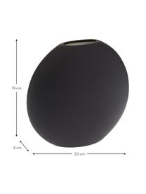 Vase en céramique fait main Pastille, Céramique, Noir, larg. 20 x haut. 19 cm