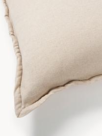 Flanell-Kissen Selby mit Strukturmuster, Hülle: Flanell (100 % Baumwolle), Beige, B 80 x L 80 cm