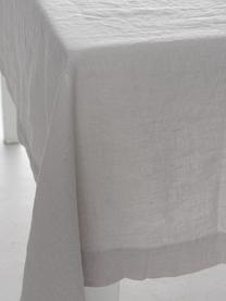 Mantel de lino Duk, 100% lino, Gris claro, De 6 a 10 comensales (An 135 x L 300 cm)