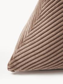 Dreieckiges Cord-Kissen Kylen, Hülle: Cord (90 % Polyester, 10 , Nougat, B 40 x L 40 cm