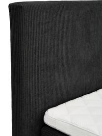 Menčestrová boxspring posteľ Eliza, Menčestrová tmavosivá, 200 x 200 cm, tvrdosť 3