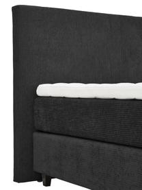 Manšestrová boxspring postel premium Eliza, Tmavě šedá, Š 200 cm, D 200 cm, stupeň tvrdosti 3