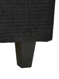 Lit à sommier tapissier en velours côtelé gris foncé Eliza, Velours gris foncé, 200 x 200 cm, indice de fermeté 3