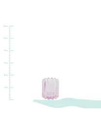 Teelichthalter Nizza, Glas, Rosa, transparent, Ø 7 x H 8 cm