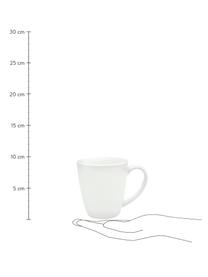 Handgemachte Tassen Alice in Weiß mit Reliefdesign, 2 Stück, Steingut, Weiß, Ø 10 x H 10 cm