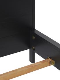 Holzbett Tammy mit Kopfteil in Schwarz, Holz mit Eschenholzfurnier, Holz, schwarz lackiert, 160 x 200 cm