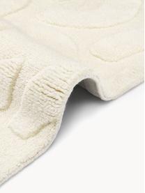 Tappeto in lana tessuto a mano con struttura in rilievo Clio, Retro: 100% cotone Nel caso dei , Bianco crema, Larg. 160 x Lung. 230 cm (taglia M)