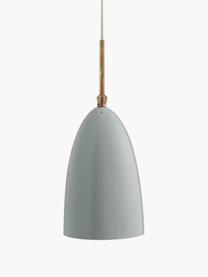 Hanglamp Gräshoppa, Lampenkap: gepoedercoat aluminium, Grijs, messingkleurig, Ø 15 x H 23 cm