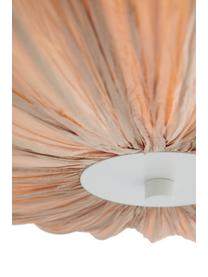 Grote Scandi plafondlamp Minnie in beige, Lampenkap: textiel, Baldakijn: gecoat metaal, Mat beige, wit, Ø 60 x H 25 cm