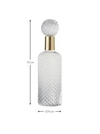 Deko-Flasche Smart, Glas, Transparent, Goldfarben, Ø 11 x H 37 cm