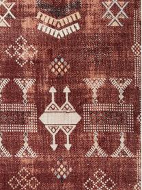 Tapis ethnique en coton avec franges Tanger, Terre cuite, crème