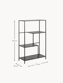 Wandkast Infinity in marmerlook, Frame: gepoedercoat metaal, Marmerlook, zwart, B 72 x H 114 cm