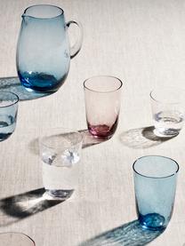 Mondgeblazen waterglazen Hammered, 4 stuks, Mondgeblazen glas, Lila, transparant, Ø 9 x H 14 cm, 400 ml