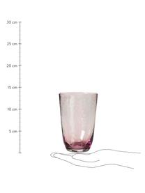 Ručne fúkané poháre na vodu Hammered, 4 ks, Fúkané sklo, Fialová, priehľadná, Ø 9 x V 14 cm, 400 ml