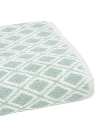 Dubbelzijdige handdoekenset Ava, 3-delig, 100% katoen, middelzware kwaliteit, 550 g/m², Mintgroen, crèmewit, Set met verschillende formaten