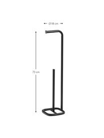 Portarrollos de baño de metal Mella, Metal recubierto, Negro, Ø 18 x Al 73 cm