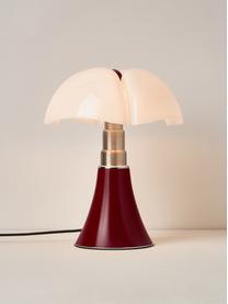 Lampada da tavolo a LED con luce regolabile Pipistrello, Struttura: metallo, alluminio laccat, Rosso vino opaco, Ø 27 x Alt. 35 cm