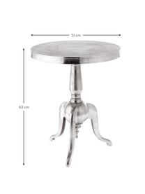 Okrągły stolik pomocniczy Mona, Aluminium, Aluminiowy, Ø 51 x W 63 cm