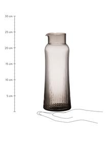 Handgemaakte waterkaraf Erskine, 1.1 L, Glas, Grijs, transparant, Ø 10 x H 25 cm, 1.1 L