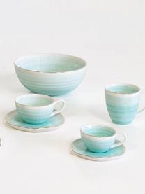 Tasse à espresso avec sous-tasse faite à la main Bella, 4 élém., Bleu turquoise