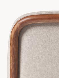 Sedia imbottita in legno di frassino Julie, Struttura: legno di frassino Questo , Tessuto greige, legno di frassino scuro, Larg. 47 x Alt. 81 cm