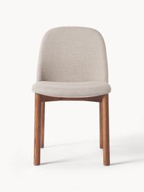 Gestoffeerde stoel Julie van essenhout, Bekleding: 100% polyester Met 20.000, Frame: essenhout, FSC-gecertific, Geweven stof greige, donker essenhout, B 47 x H 81 cm