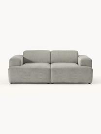 Corduroy bank Melva (2-zits), Bekleding: corduroy (92% polyester, , Frame: massief grenenhout, FSC-g, Poten: kunststof, Corduroy grijs, B 198 x D 101 cm