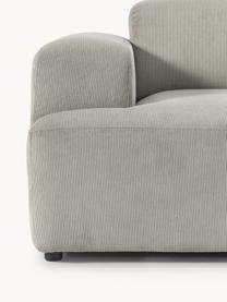 Corduroy bank Melva (2-zits), Bekleding: corduroy (92% polyester, , Frame: massief grenenhout, FSC-g, Poten: kunststof, Corduroy grijs, B 198 x D 101 cm