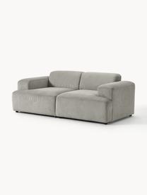 Cord-Sofa Melva (2-Sitzer), Bezug: Cord (92% Polyester, 8% P, Gestell: Massives Kiefernholz, Spa, Füße: Kunststoff Dieses Produkt, Cord Grau, B 198 x T 101 cm