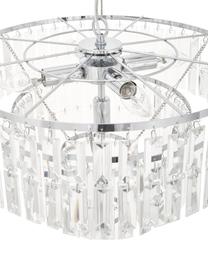 Kronleuchter Empire aus Glas, Lampenschirm: Glas, Baldachin: Stahl, verchromt, Chrom, Transparent, Ø 48 x H 43 cm