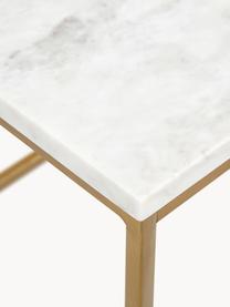 Mesa auxiliar de mármol Alys, Tablero: mármol, Estructura: metal con pintura en polv, Mármol blanco, dorado, An 45 x Al 50 cm