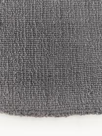 Tapis rond en coton tissé main Lora, Gris foncé, Ø 120 cm (taille S)